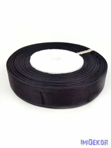 Organza szalag szegett 20mm x 45,72m - Fekete