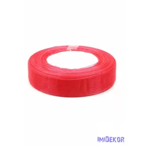 Organza szalag szegett 20mm x 45,72m - Korall