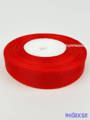 Organza szalag szegett 20mm x 45,72m - Piros