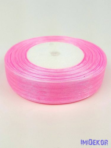 Organza szalag szegett 20mm x 45,72m - Rózsaszín