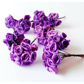 Sola virág drótos száraz fej 2,5 cm 10 fej/köteg - Lila
