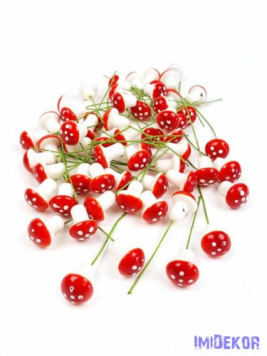 Műgomba mini 1,5cm 60db/csomag - Piros