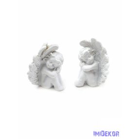 Szárnyas ülő angyalka figura 4x3cm