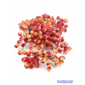 Csillámos drótos bogyó 1cm - Vérnarancs