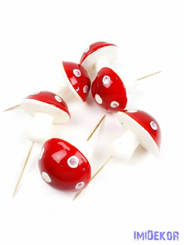 Műgomba nagy 7cm 5db/csomag - Piros