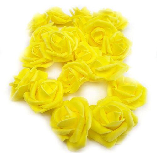 Polifoam rózsa virágfej habrózsa 4 cm - Sárga