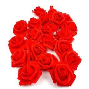 Polifoam rózsa virágfej habrózsa 4 cm - Piros