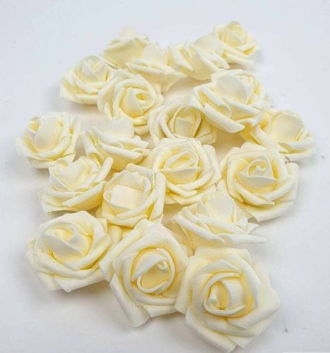 Polifoam rózsa virágfej habrózsa 4 cm - Krém