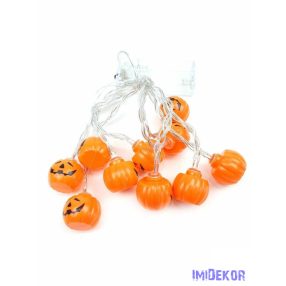 Tökfej 10 db-os LED girland 150 cm kicsi