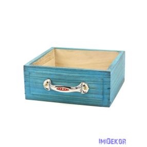 Fiók fa láda nagyobb - Kék