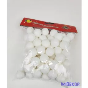 Glitteres golyó díszítő 2cm kb 85db/cs - Fehér