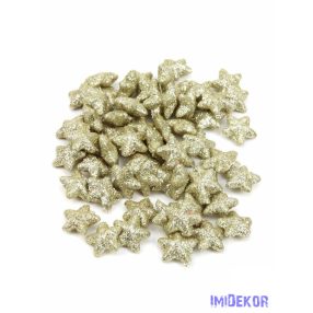 Glitteres csillag díszítő 2,5cm kb 60db/cs - Pezsgő