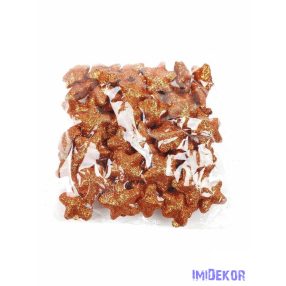 Glitteres csillag díszítő 2,5cm kb 60db/cs - Bronz