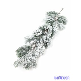 Fenyőág tobozzal 60cm - Havas