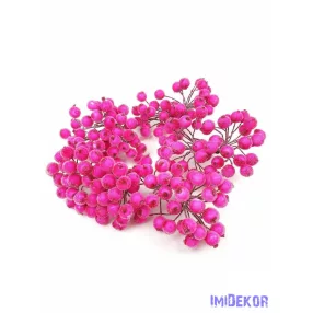 Csillámos drótos bogyó 1cm - Pink