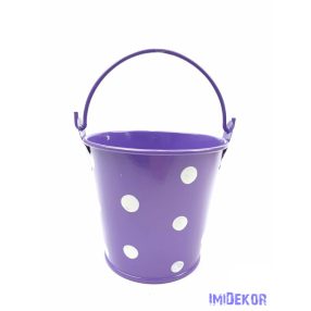 Kicsi pöttyös bádog vödör - Lila