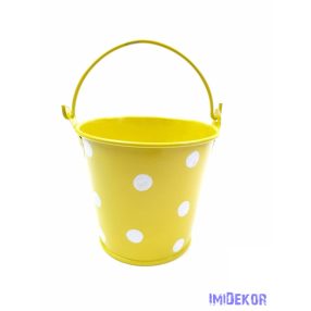 Kicsi pöttyös bádog vödör - Sárga