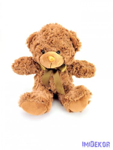 Szőrös plüss maci - Sötét barna