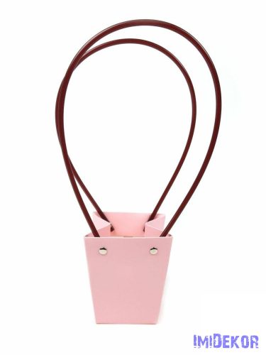 Virág táska mini trapéz - Rózsaszín