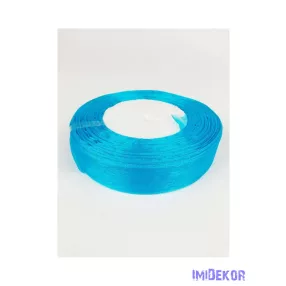 Organza szalag szegett 20mm x 45,72m - Aqua Kék