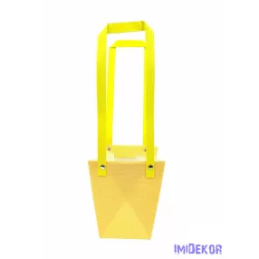 Kosármintás virág táska - Sárga
