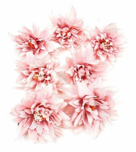 Dália selyemvirág fej 10 cm - Fáradt Rózsaszín