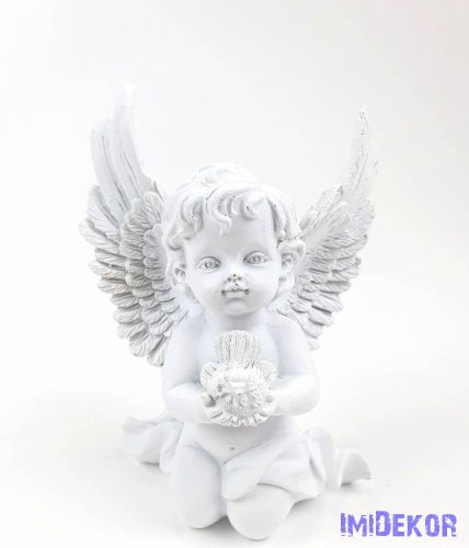 Szárnyas térdeklő angyalka figura 11,5cm - A