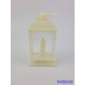 LED lámpás gyertyával 16 cm magas - Krém