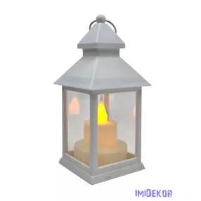 LED lámpás 14 cm magas Pagoda - Fehér