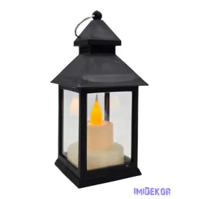 LED lámpás 14 cm magas Pagoda - Fekete