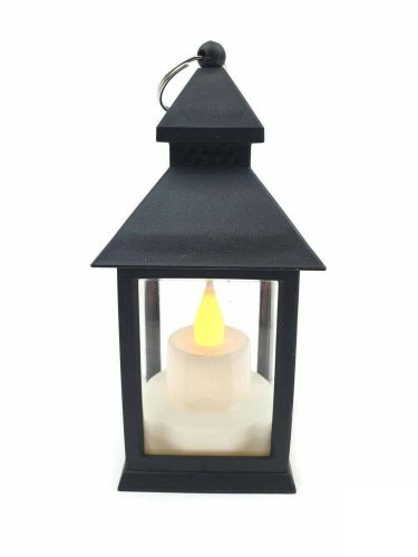 LED lámpás 14 cm magas Pagoda - Fekete