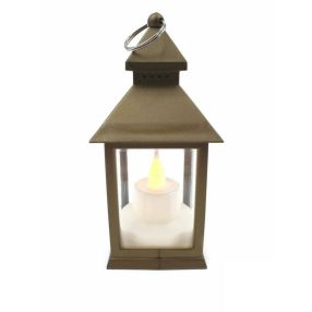 LED lámpás 14 cm magas Pagoda - Bronz