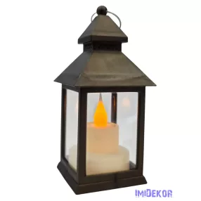 LED lámpás 14 cm magas Pagoda - Bronz