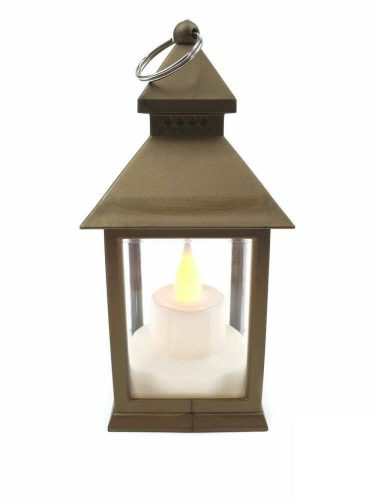 LED lámpás 14 cm magas Pagoda - Bronz