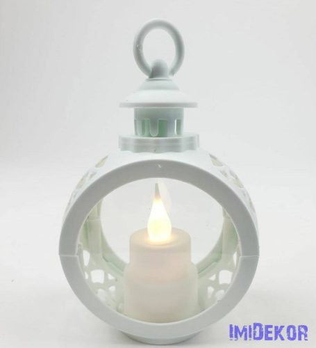 LED lámpás gyertyával kerek 12 cm - Fehér