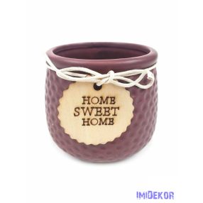 Fa címkés Home Sweet Home kaspó - Mályvás