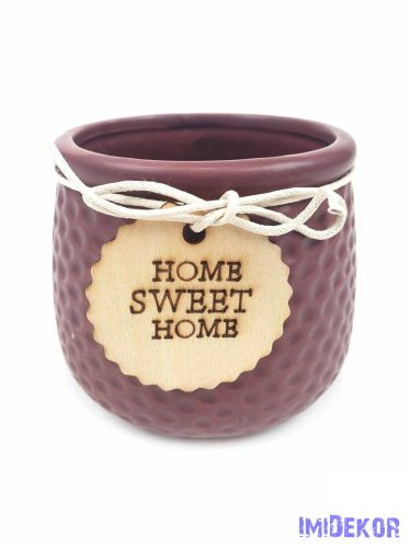 Fa címkés Home Sweet Home kaspó - Mályvás