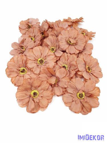 Gerbera selyemvirág fej 7,5 cm - Sötét Barna