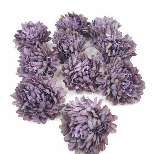 Krizantém selyemvirág fej 6-7 cm - Sötét Lila