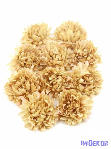Krizantém selyemvirág fej 6-7 cm - Mustár
