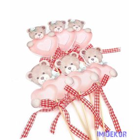 Szív betűző 6db/csomag - Macis