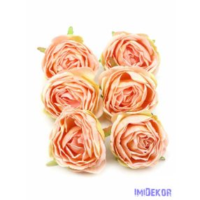 Rózsa selyemvirág fej 7cm - Barack