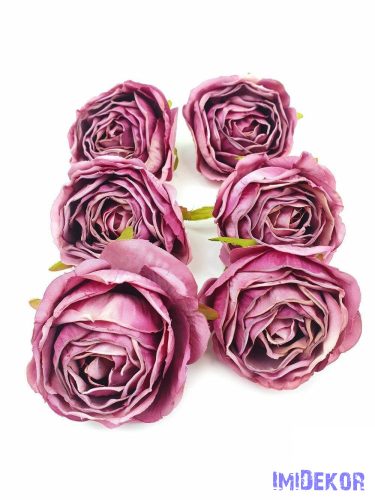 Rózsa selyemvirág fej 7cm - Mályva