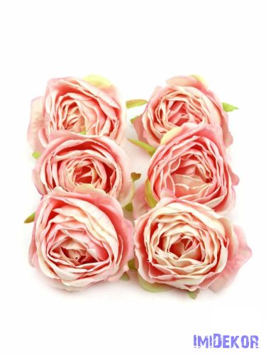 Rózsa selyemvirág fej 7cm - Halvány Rózsaszín