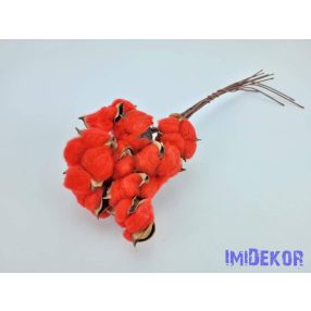 Drótos szárú gyapot 10db 5-6 cm fej - Tégla