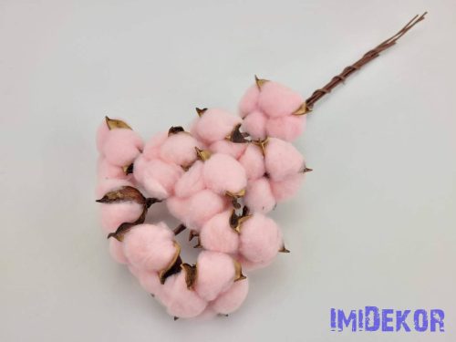 Drótos szárú gyapot 10db 5-6 cm fej - Rózsaszín