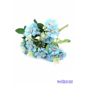 Kis virágos selyem csokor 30cm - Világos Kék