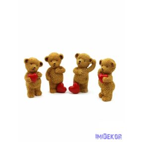 Barna maci figura szívvel 10cm