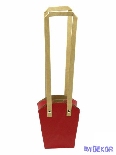 Papír füles virág táska 13 cm - Bordó