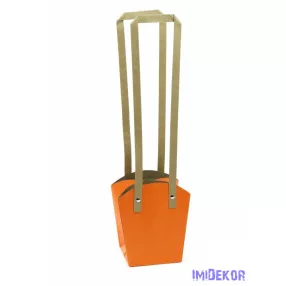 Papír füles virág táska 13 cm - Narancs